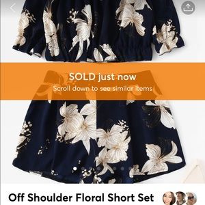 (SOLD OUT) Off Shoulder Floral Short Set 🌸